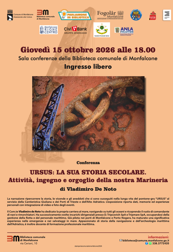Conferenza "URSUS: LA SUA STORIA SECOLARE. Attività, ingegno e orgoglio della nostra Marineria" di Vladimiro De Noto